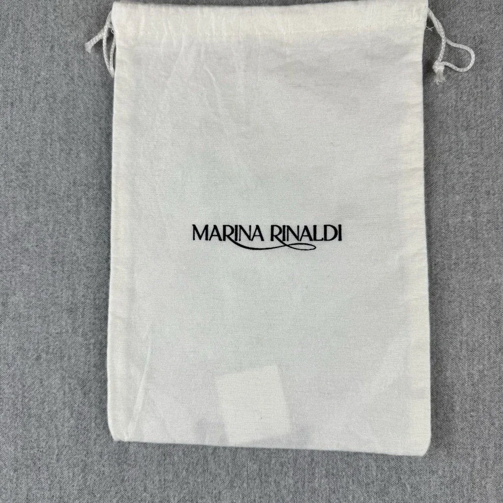 Vintage‎ Marina Rinaldi White Drawstring Dust Bag Italy Designer Accessory Pouch